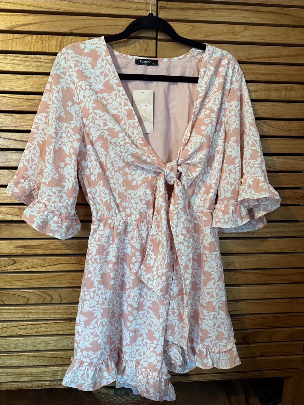 Pink Floral Tie-Front jumper